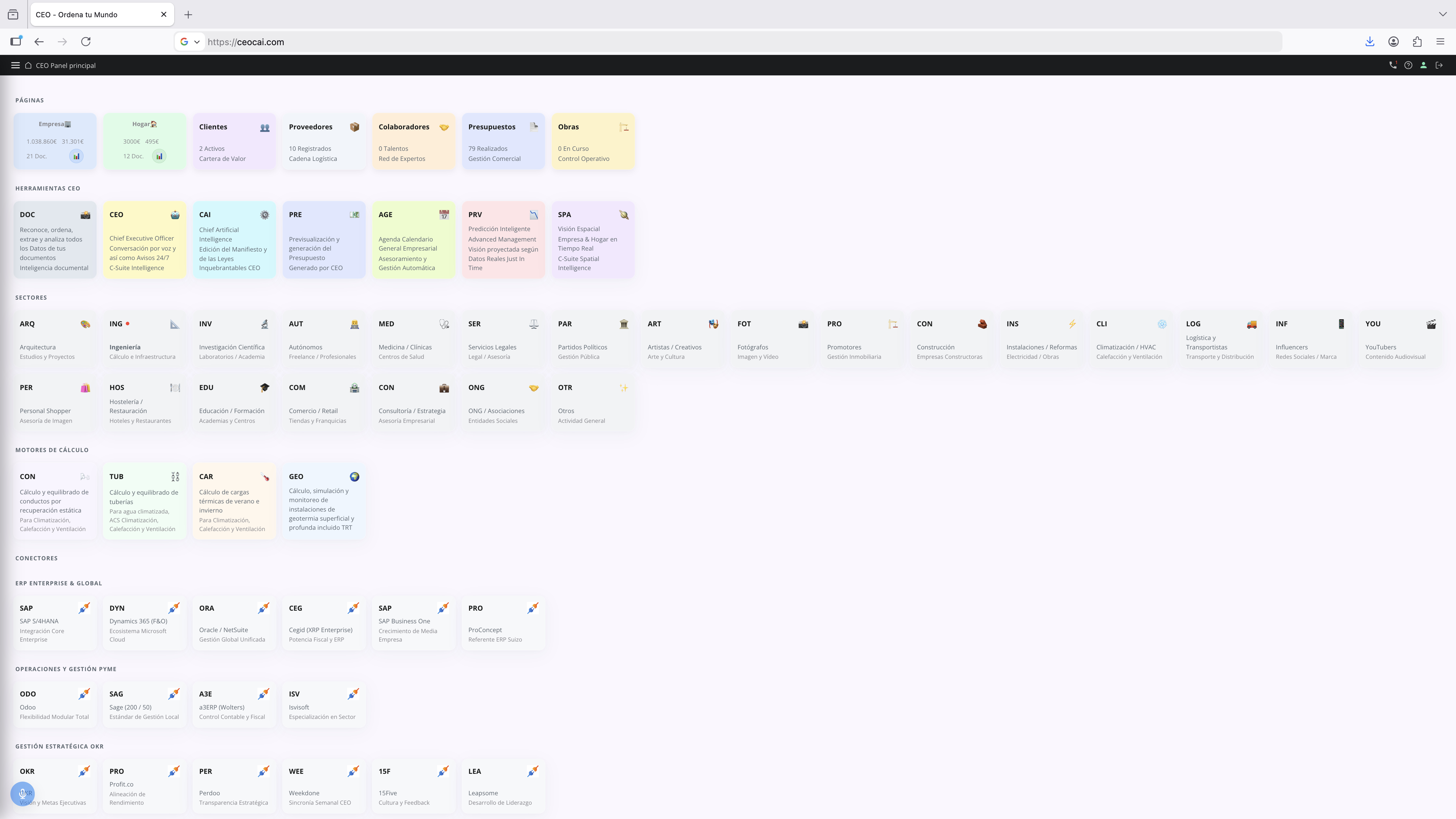 AI CEO control panel dashboard